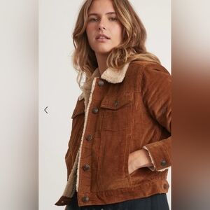 Marine Layer Sanders Cord Sherpa Jacket in Monks Robe